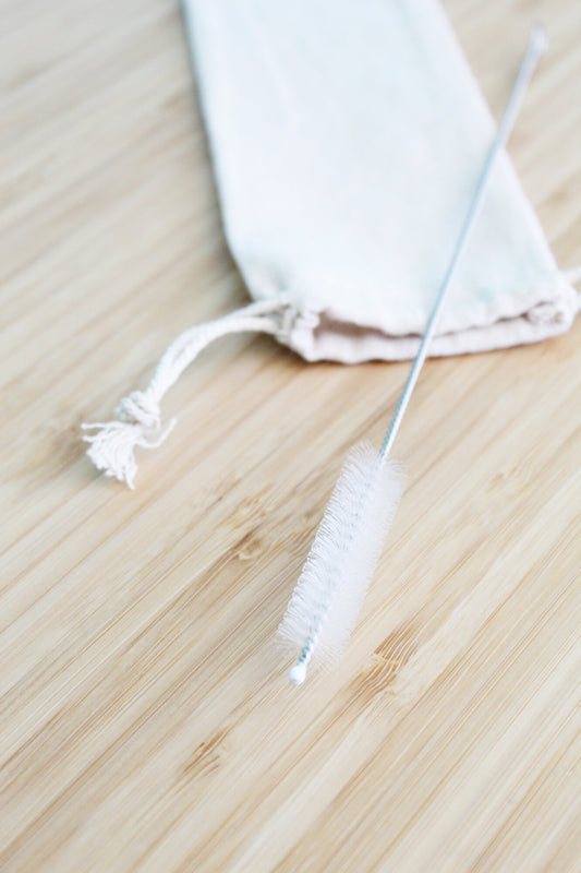 Cloth Bag with Cleaning Brush for Glass Straws